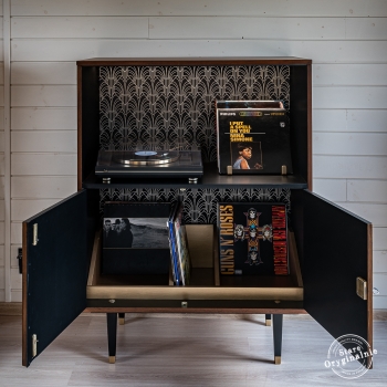 Unikatowa szafka pod gramofon i na płyty winylowe po renowacji